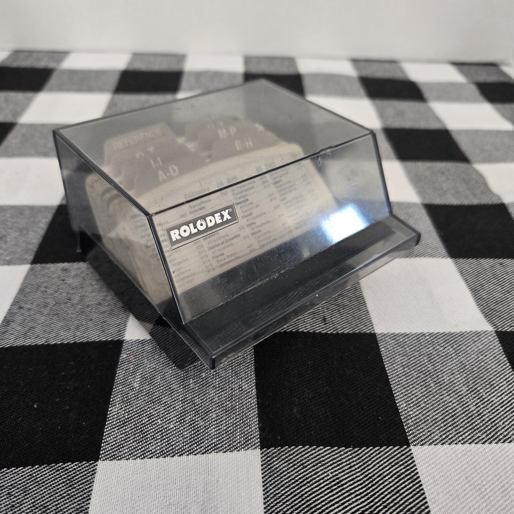 VTG Rolodex S 300C Card Petite Smokey Clear Cover Address Contact File